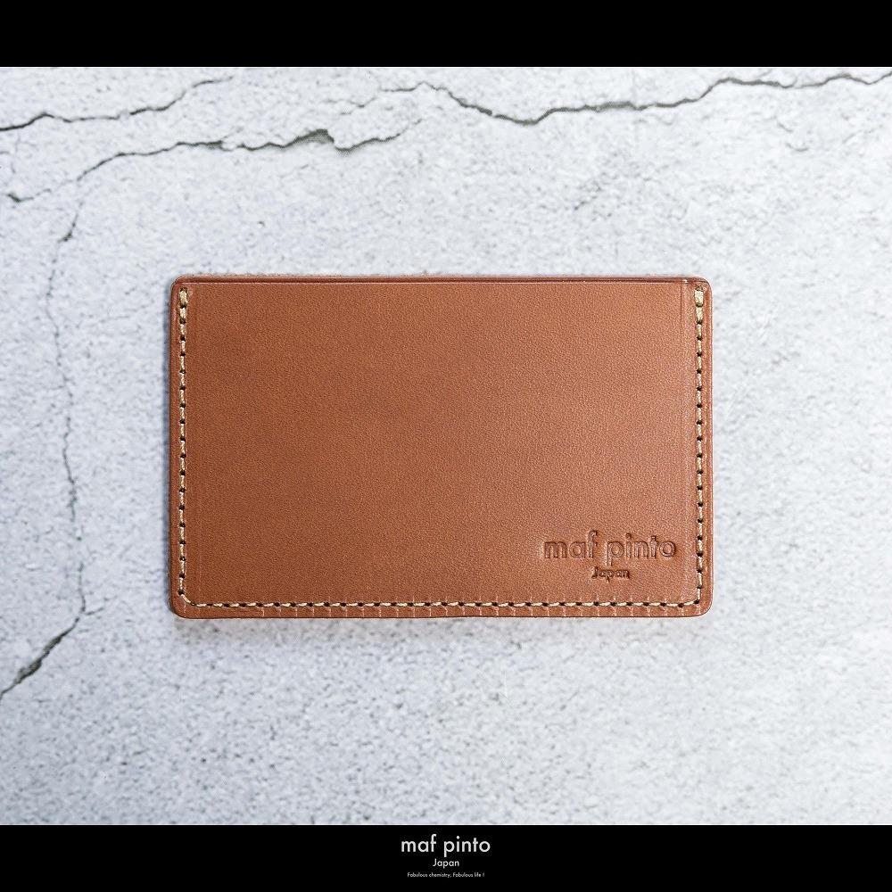 maf pinto (マフ ピント) カードケース 1枚 免許証 マイナンバーカード 薄型 スリム ライトブラウン レザー 本革 日本製
