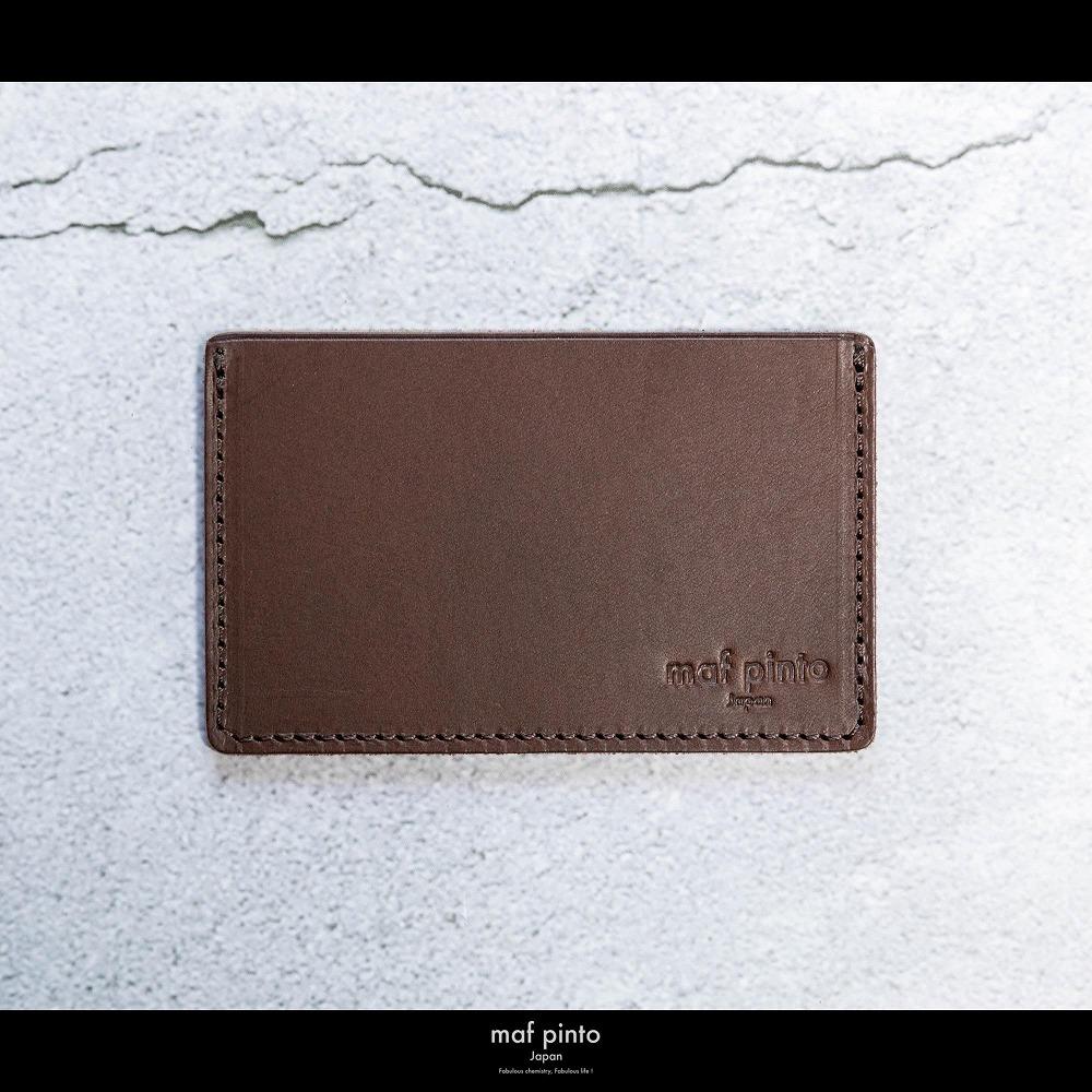 maf pinto (マフ ピント) カードケース 1枚 免許証 マイナンバーカード 薄型 スリム ダークブラウン レザー 本革 日本製