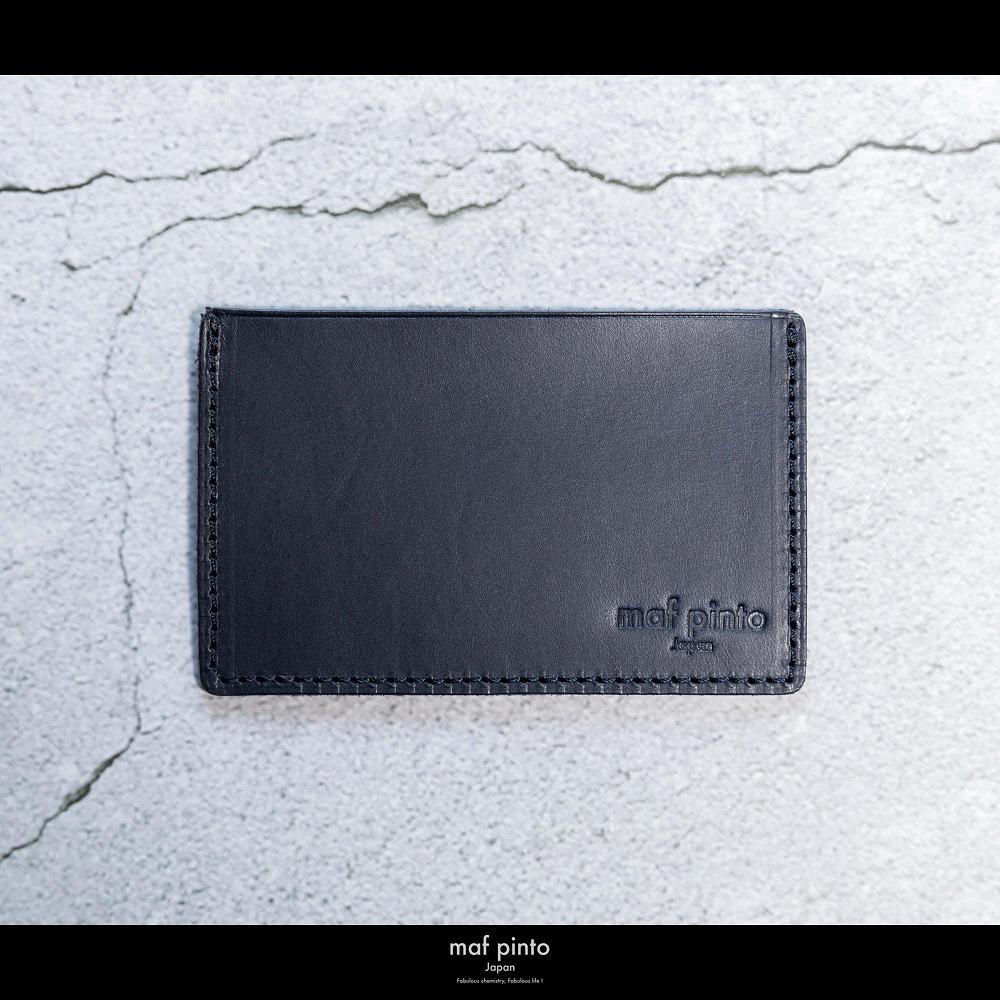maf pinto (マフ ピント) カードケース 1枚 免許証 マイナンバーカード 薄型 スリム ネイビー レザー 本革 日本製