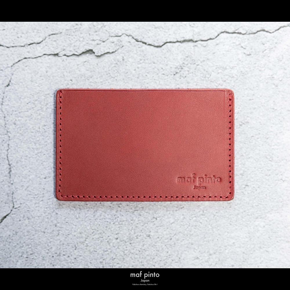 maf pinto (マフ ピント) カードケース 1枚 免許証 マイナンバーカード 薄型 スリム レッド レザー 本革 日本製