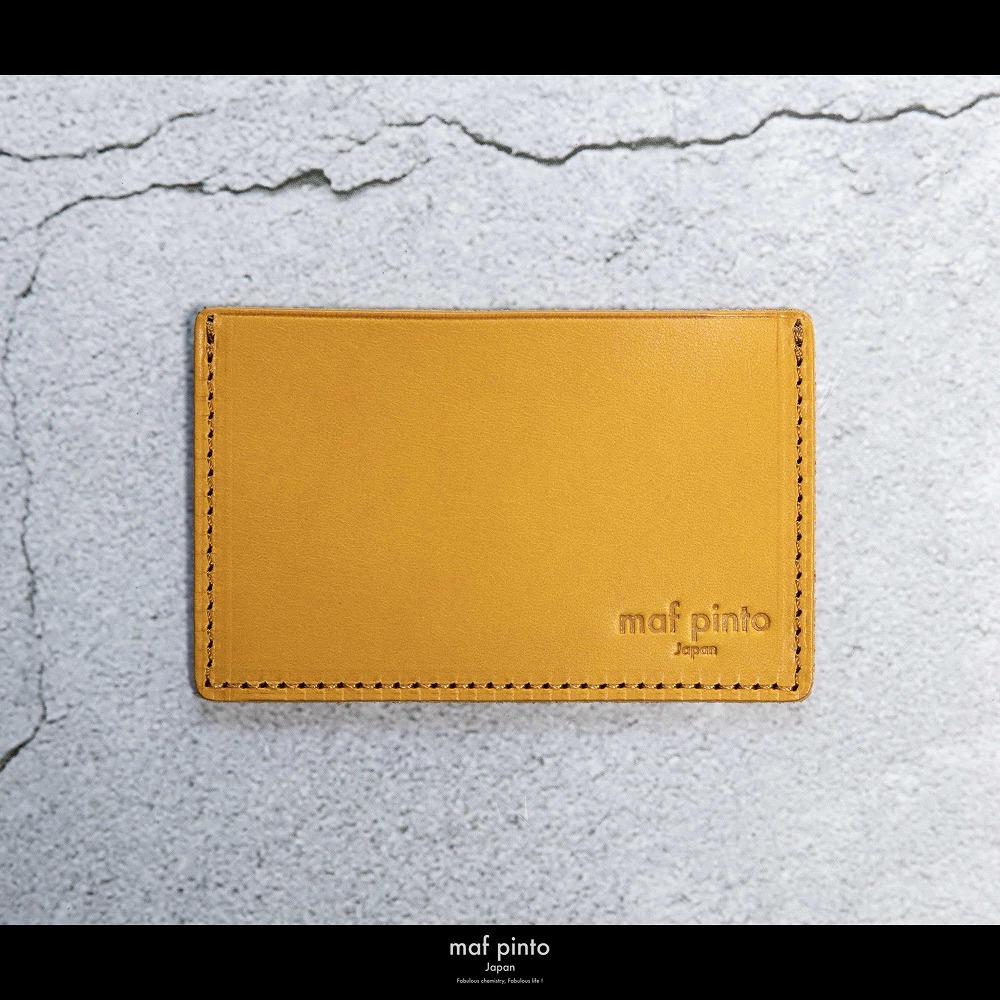 maf pinto (マフ ピント) カードケース 1枚 免許証 マイナンバーカード 薄型 スリム イエロー レザー 本革 日本製