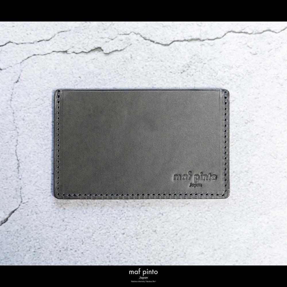 maf pinto (マフ ピント) カードケース 1枚 免許証 マイナンバーカード 薄型 スリム グレー レザー 本革 日本製