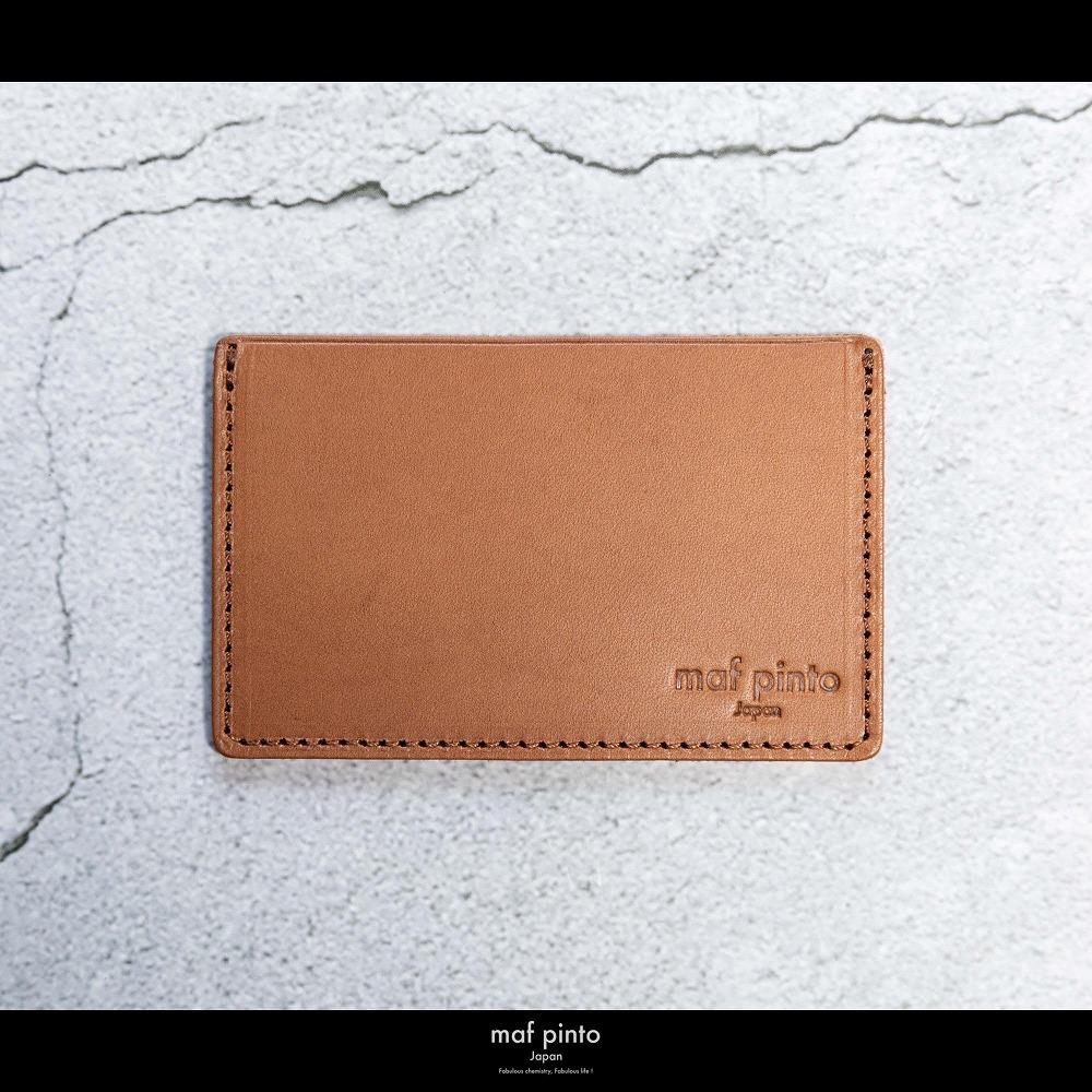 maf pinto (マフ ピント) カードケース 1枚 免許証 マイナンバーカード 薄型 スリム ライトブラウン(同色ステッチ) レザー 本革 日本製