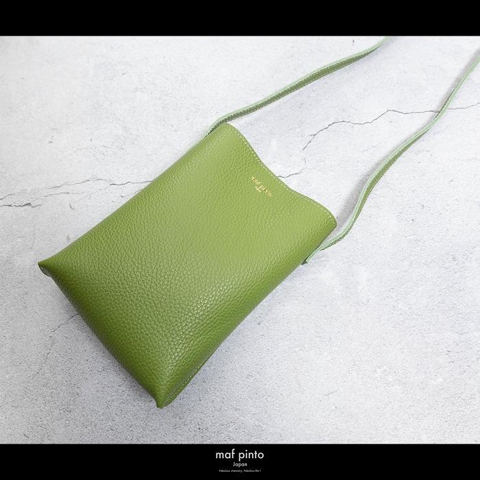 maf pinto (マフ ピント) ミニショルダー バッグ サコッシュ コンパクト グリーンティー ADRIA LINE レザー 本革 メンズ レディース ユニセックス 日本製