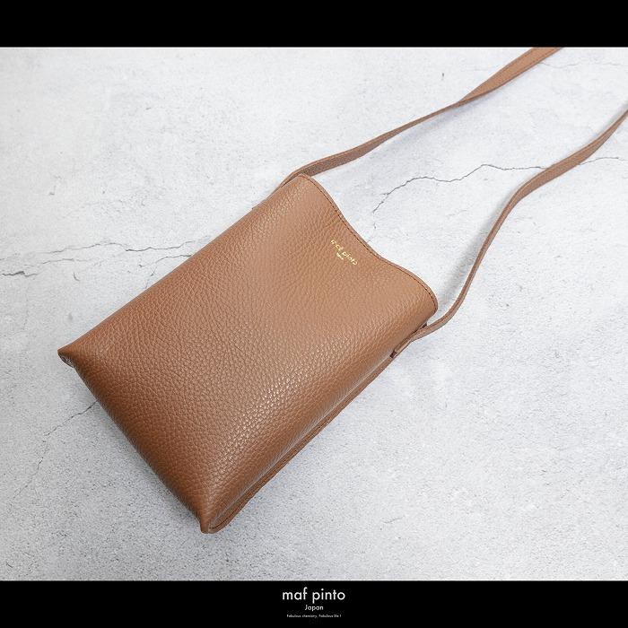 maf pinto (マフ ピント) ミニショルダー バッグ サコッシュ コンパクト キャラメル ADRIA LINE レザー 本革 メンズ レディース ユニセックス 日本製