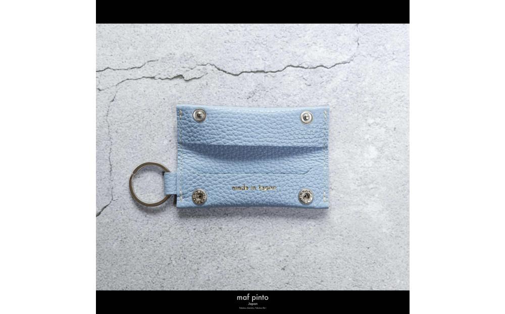 maf pinto (マフ ピント) キーリング キーホルダー 小銭入れ付き ミニ財布 ライトブルー ADRIA LINE レザー 本革 日本製