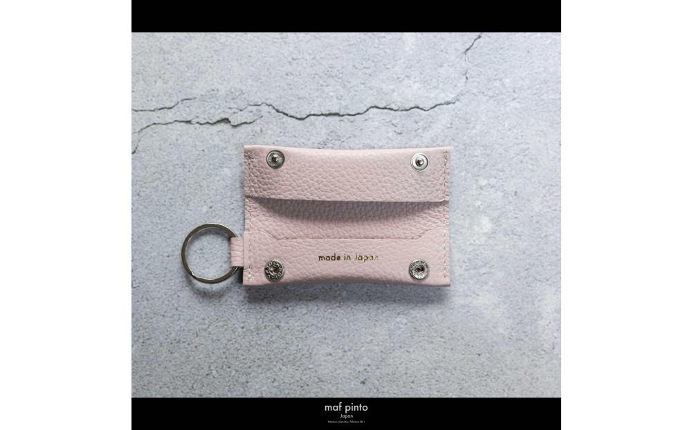 maf pinto (マフ ピント) キーリング キーホルダー 小銭入れ付き ミニ財布 ライトピンク ADRIA LINE レザー 本革 日本製