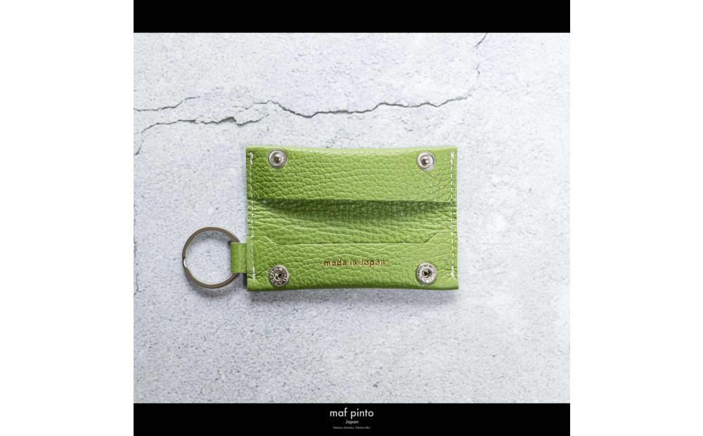 maf pinto (マフ ピント) キーリング キーホルダー 小銭入れ付き ミニ財布 グリーンティー ADRIA LINE レザー 本革 日本製