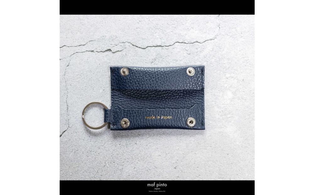 maf pinto (マフ ピント) キーリング キーホルダー 小銭入れ付き ミニ財布 ネイビー ADRIA LINE レザー 本革 日本製