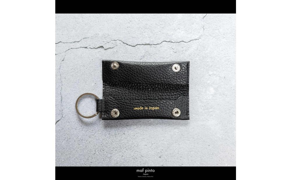 maf pinto (マフ ピント) キーリング キーホルダー 小銭入れ付き ミニ財布 ブラック ADRIA LINE レザー 本革 日本製