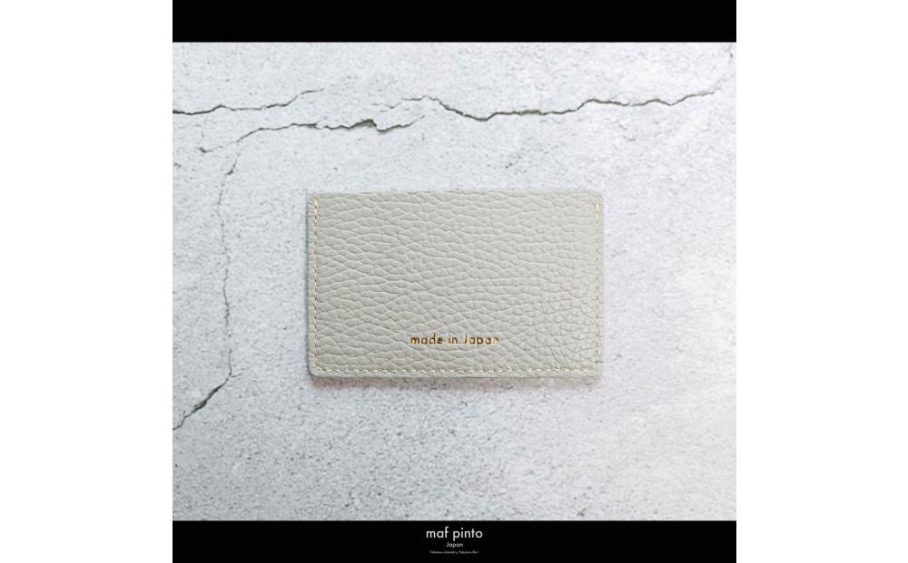 maf pinto (マフ ピント) カードケース 1枚 免許証 マイナンバーカード 薄型 スリム ライトグレー ADRIA LINE レザー 本革 日本製