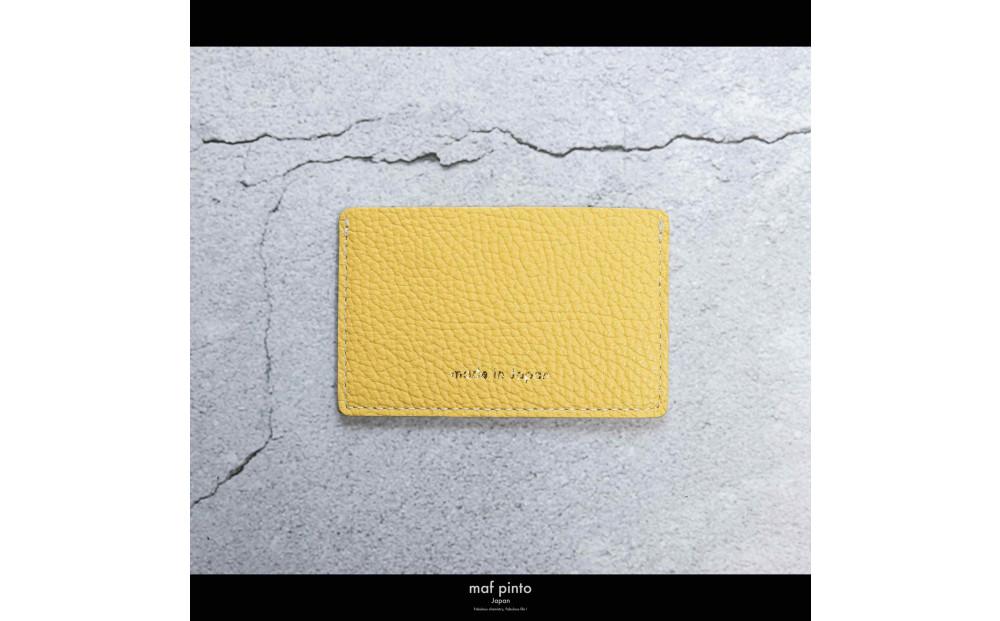 maf pinto (マフ ピント) カードケース 1枚 免許証 マイナンバーカード 薄型 スリム ライトイエロー ADRIA LINE レザー 本革 日本製