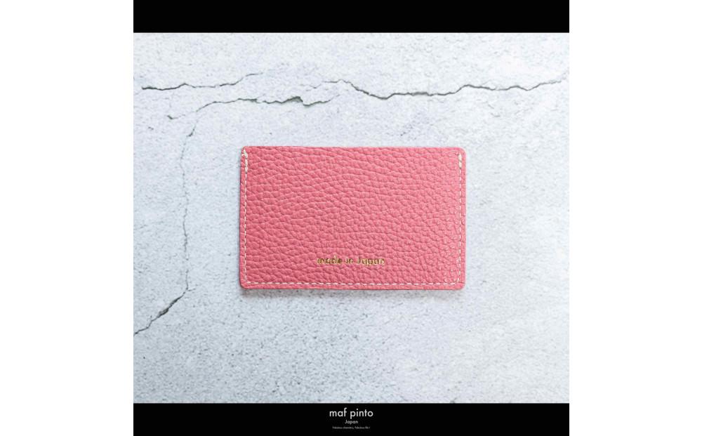 maf pinto (マフ ピント) カードケース 1枚 免許証 マイナンバーカード 薄型 スリム ピンク ADRIA LINE レザー 本革 日本製