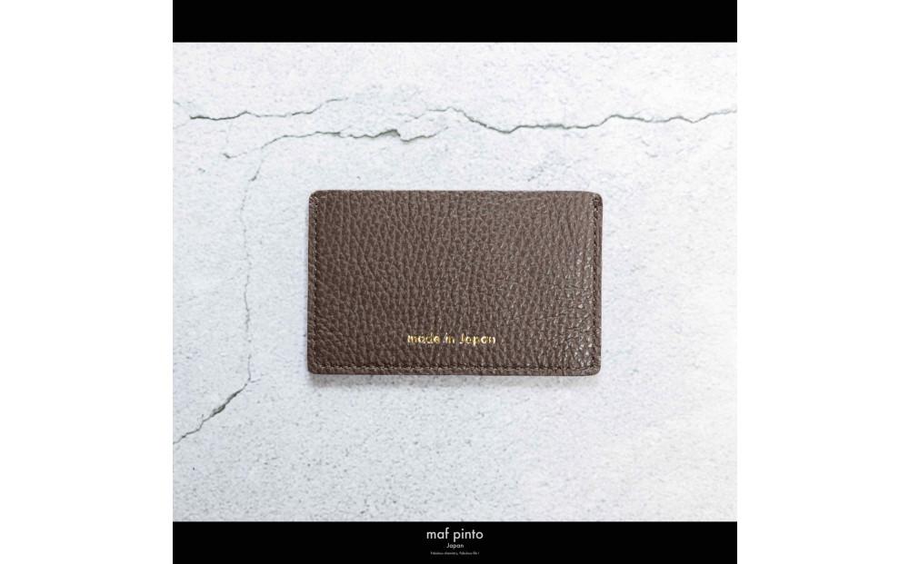 maf pinto (マフ ピント) カードケース 1枚 免許証 マイナンバーカード 薄型 スリム チョコレート ADRIA LINE レザー 本革 日本製
