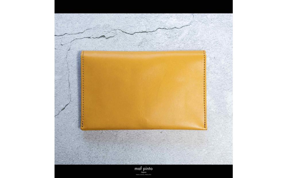maf pinto (マフ ピント) 通帳ケース 通帳入れ カード収納 イエロー レザー 本革 日本製