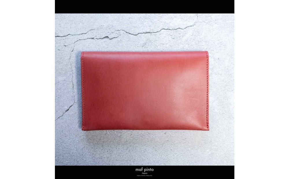 maf pinto (マフ ピント) 通帳ケース 通帳入れ カード収納 レッド レザー 本革 日本製