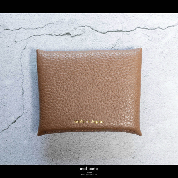 maf pinto (マフ ピント) ミニ財布 コンパクト ウォレット 小型 小銭入れ カードケース レザー 本革 61キャラメル