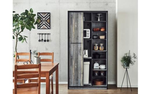 【開梱設置】食器棚 引き戸 L.A. 幅92.7cm ブルックリン キッチンボード レンジ台 家具