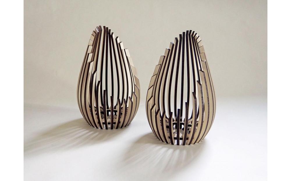 LED キャンドルホルダー 木製 レーザー加工雑貨 ホワイト木目 インテリア雑貨 キャンドルホルダー001 2個セット