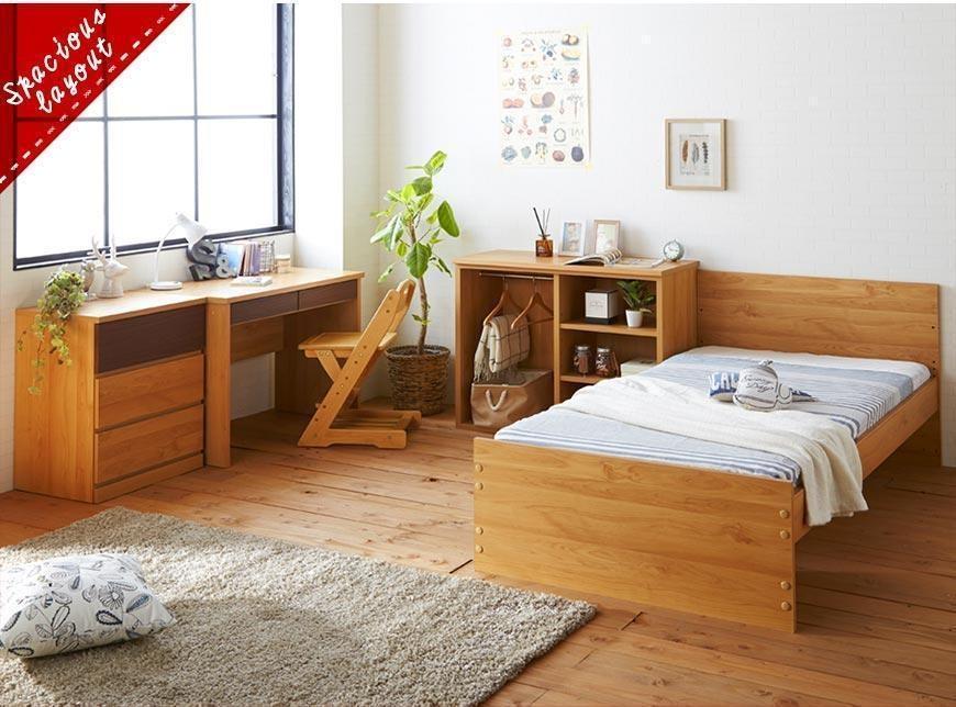 【玄関渡し】”コンパクト”国産組み換え式システムベッド【マッシュ】ブラウン