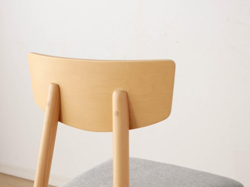 ダイニングチェア ハーフムーン 肘無 【ラバー・アッシュ無垢】＜カラー選択可＞