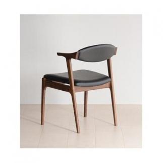 ダイニングチェア　フラット　ハーフアーム　ウォールナット無垢　大川市