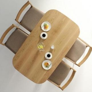 ダイニング5点セット　MOLLE　オーク無垢　150ｘ85　肘付2、肘無2　大川市　WAプラス