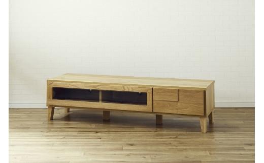 テレビ台 テレビボード 幅150 ホワイトオーク 無垢材 引き出し 収納 デッキ収納 TV台 ローボード 脚付き 大川家具 丸田木工 ボニー