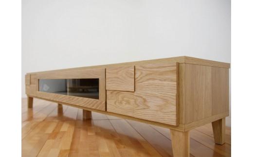 テレビ台 テレビボード 幅180 ホワイトオーク 無垢材 引き出し 収納 デッキ収納 TV台 ローボード 脚付き 大川家具 丸田木工 ボニー
