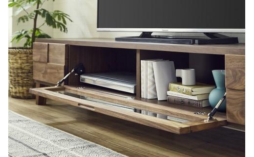 テレビ台 テレビボード 幅180 ウォールナット 無垢材 引き出し 収納 デッキ収納 TV台 ローボード 脚付き 大川家具 丸田木工 ボニー