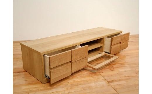 幅150テレビボード「ブロック」ホワイトオーク材【丸田木工】