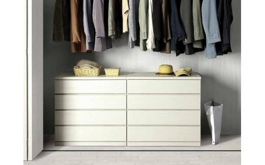 クローゼット チェスト 幅50 5段 奥行55 ホワイト色 タンス 押入れ収納 衣類収納 桐 箪笥 大川家具 丸田木工 フィット