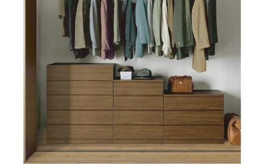 クローゼット チェスト 幅80 4段 奥行44 ウォールナット色 タンス 押入れ収納 衣類収納 桐 箪笥 大川家具 丸田木工 フィット