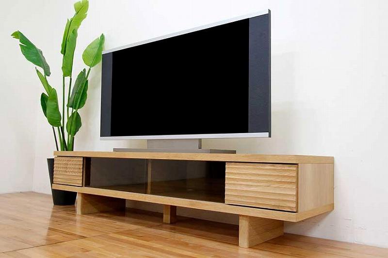 テレビ台 テレビボード 幅160 ホワイトオーク 無垢材 引き出し 収納 デッキ収納 TV台 ローボード 脚付き 大川家具 丸田木工 リード