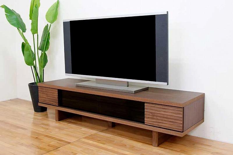 テレビ台 テレビボード 幅160 ウォールナット 無垢材 引き出し 収納 デッキ収納 TV台 ローボード 脚付き 大川家具 丸田木工 リード