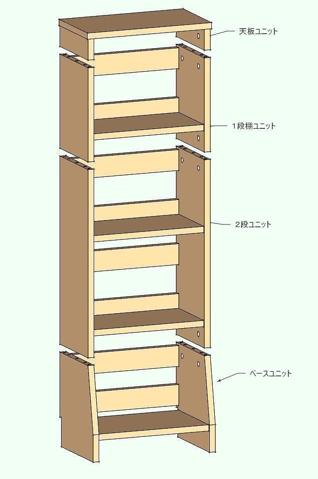北欧パイン無垢　本棚（B５サイズ）　横幅31～40cm