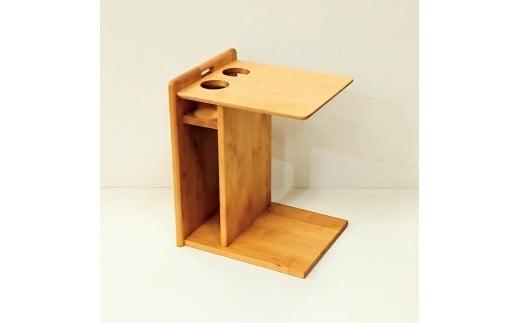 サイドテーブル ナイトテーブル 棚付き 収納 コの字 寝室 憩 アルダー 大川家具