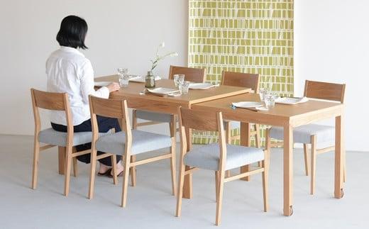 伸張 ダイニングテーブル DTジャンブル06 オーク 幅135-220 ウレタン塗装