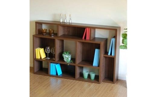 フレーム（ロータイプ）オープンシェルフL ダークブラウン 幅 85 高さ135 間仕切り収納