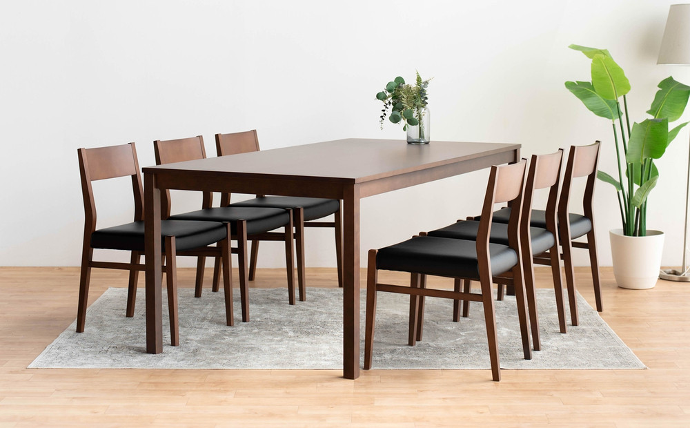DT01 DC01 7点 180 ダイニングセット ビーチウォールナットブラウン オールマイティブラック テーブル 椅子