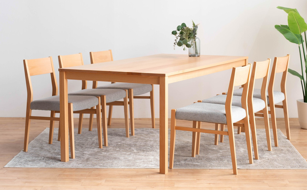 DT01 DC01 7点 180 ダイニングセット ビーチクリア アネルカグレー テーブル 椅子