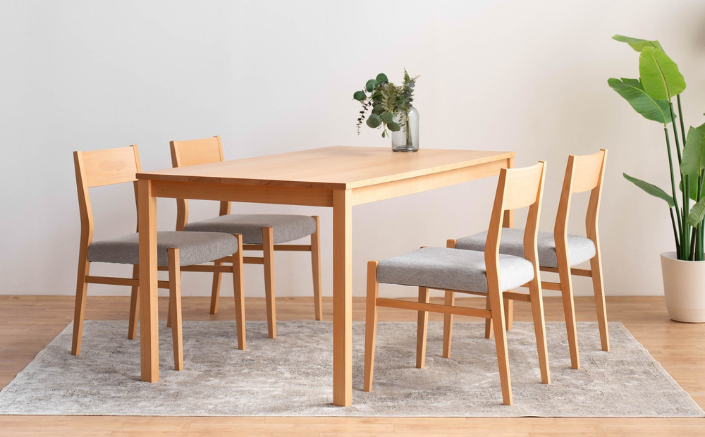 DT01 DC01 5点 150 ダイニングセット ビーチクリア アネルカグレー テーブル 椅子