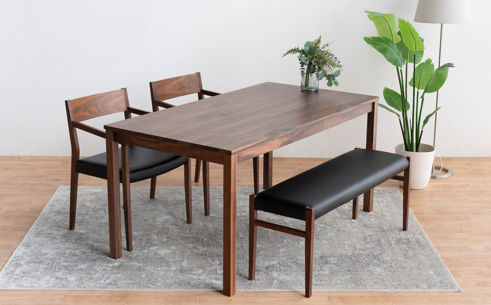 DT01 DC02 BC01 4点 ダイニングセット ウォールナット オールマイティブラック テーブル 椅子 ベンチ