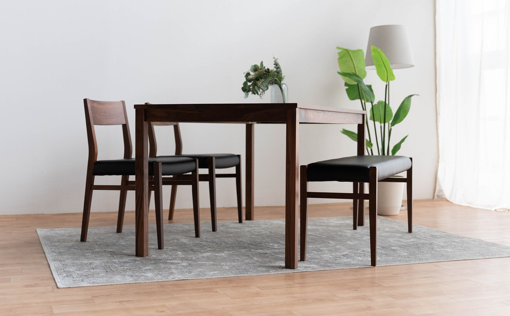 DT01 DC01 BC01 4点 ダイニングセット ウォールナット オールマイティブラック テーブル 椅子 ベンチ