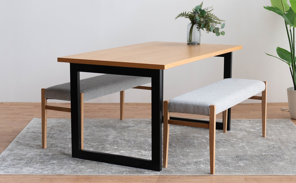 DT02 BC01 3点 ダイニングセット オーク アネルカグレー テーブル ベンチ