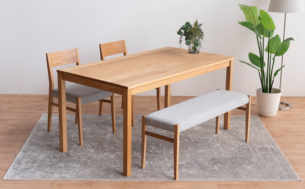DT01 DC01 BC01 4点 ダイニングセット オーク アネルカグレー テーブル 椅子 ベンチ
