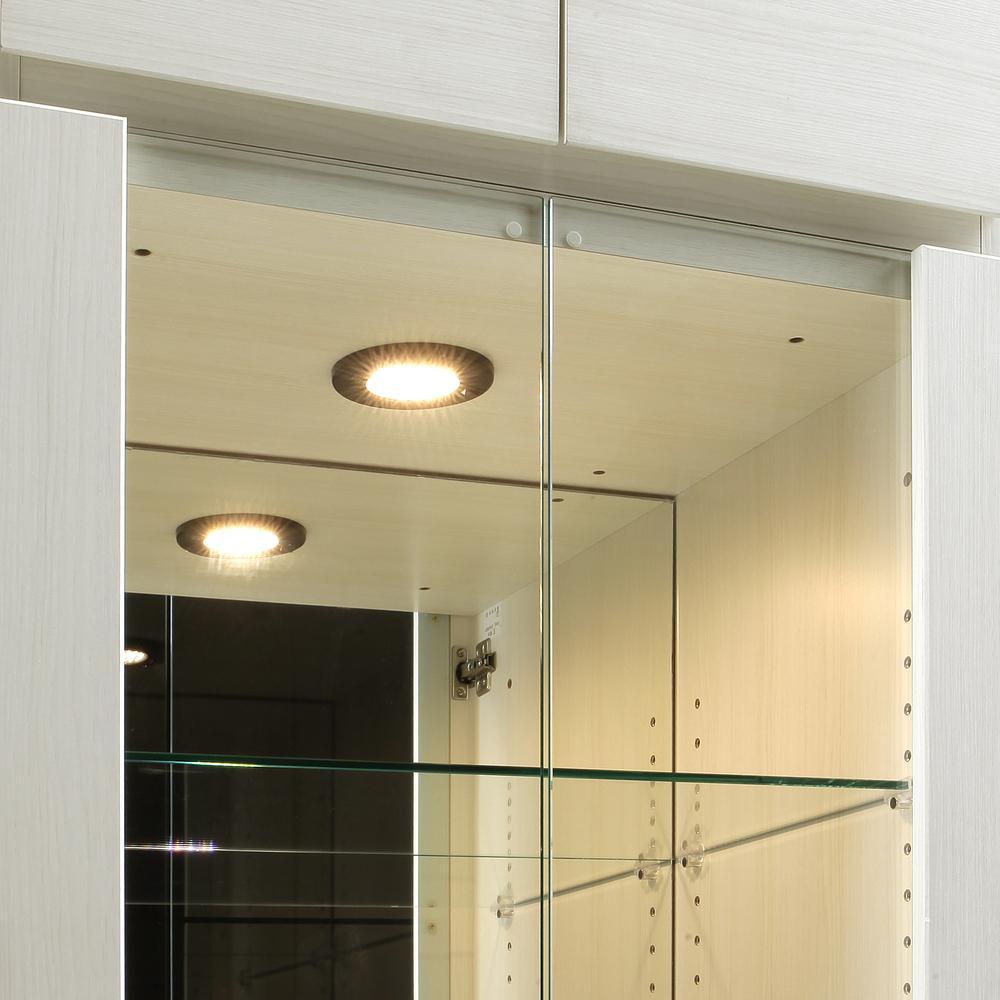 ヴァイス 幅40cm コレクションボード コレクション棚 左開き 壁面収納 リビング収納 ガラス棚 高級 大川家具 LEDライト【開梱設置】