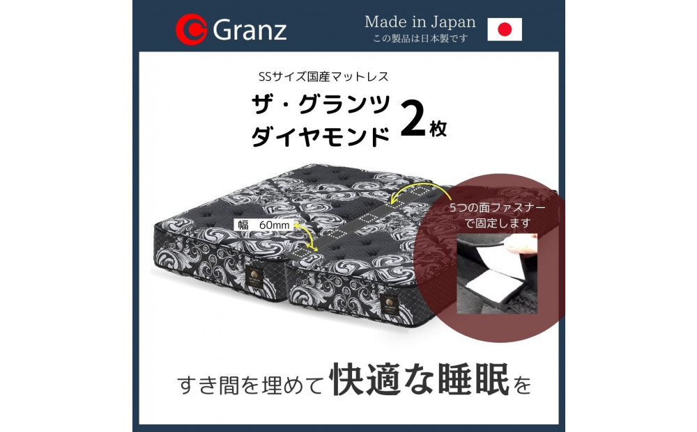 【受注生産】クイーンサイズ（2枚分割式）160CM幅 マットレス　ザ・グランツ　ダイヤモンド
