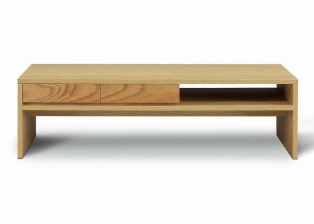 【大川家具】 開梱設置 125cm リビング テーブル ホワイトオーク センダン材 国産材 キルト