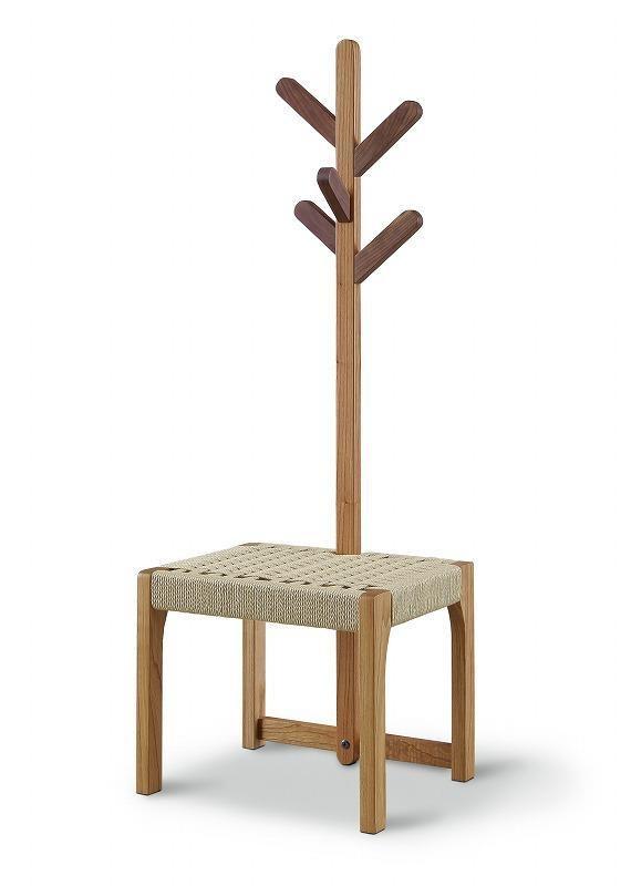 ＜マニフ＞玄関にもなじむコートハンガー450N：わら（キナリ）